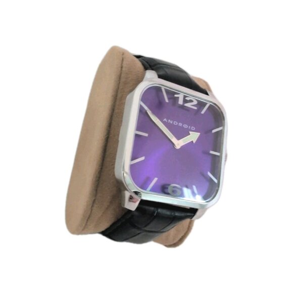 ANDROID AD349 S.S. Rectangular Quartz Men's Dress Watch w/ Purple Dial - Picture 2 of 6